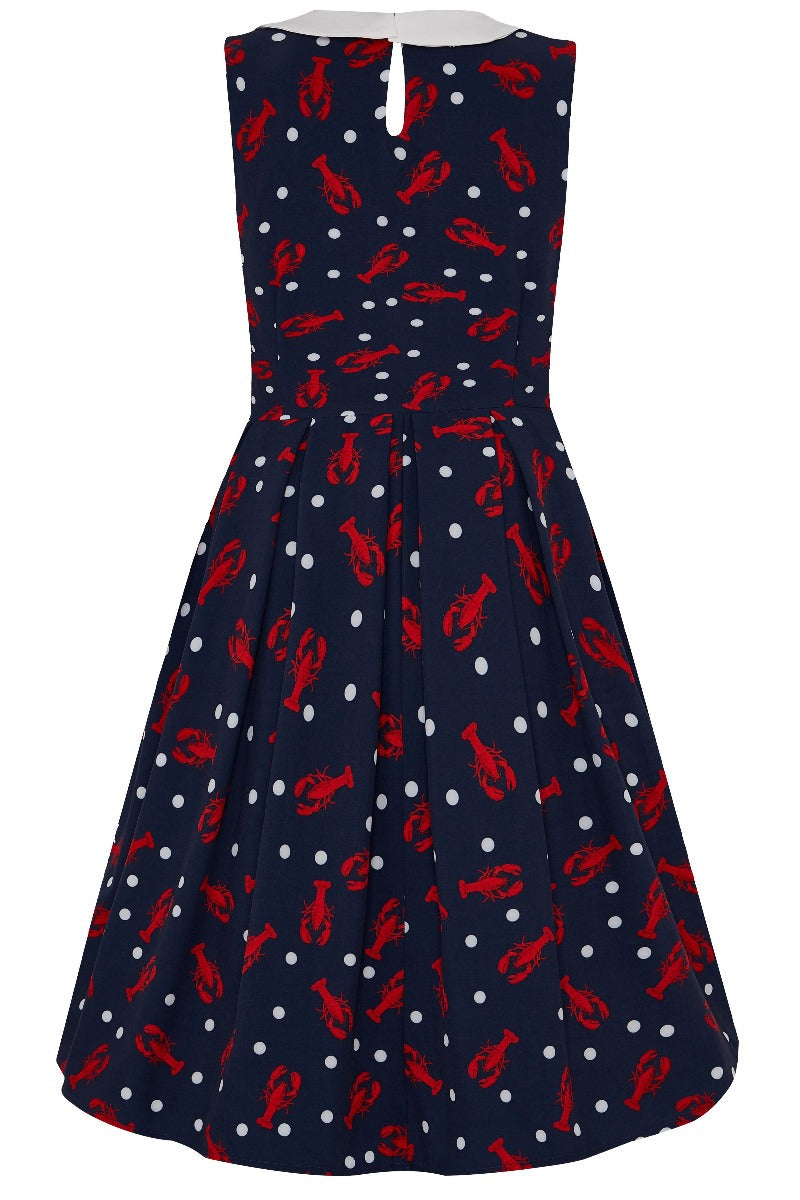 Annette 1950s Inspired Flared Dress - Lobster Print