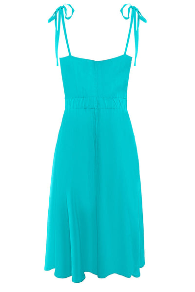 Woman Strapped dress with Sweetheart neckline in Turquoise