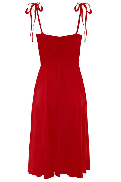 Lorraine Strapped dress with Sweetheart neckline in Red