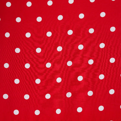 Regina Button Up Strappy Casual Red-Off White Polka Dots Dress
