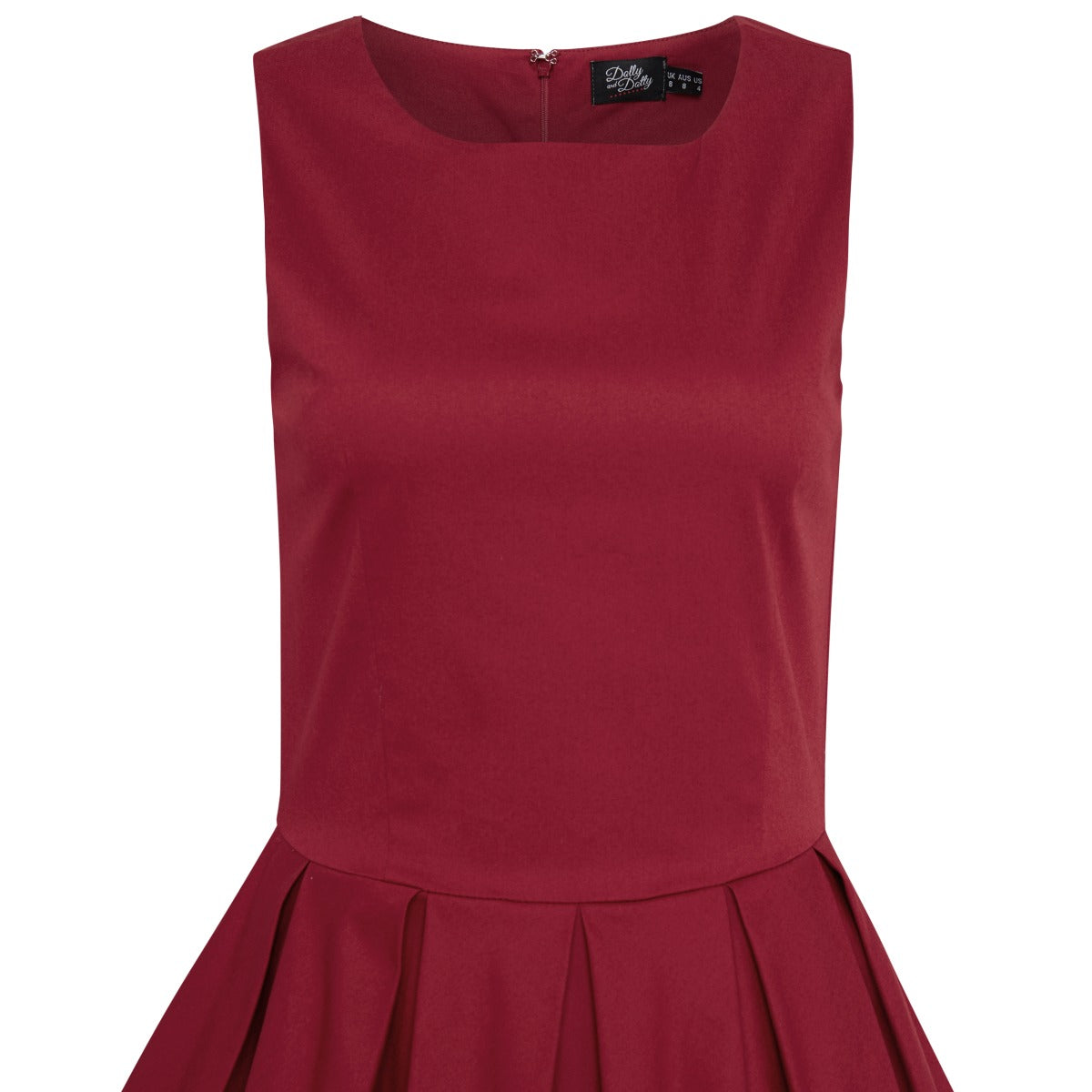 Lola Stylish 50's Retro Swing Dress With Pockets in Burgundy