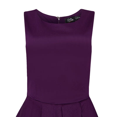 Lola Retro Swing Dress with Pockets in Purple