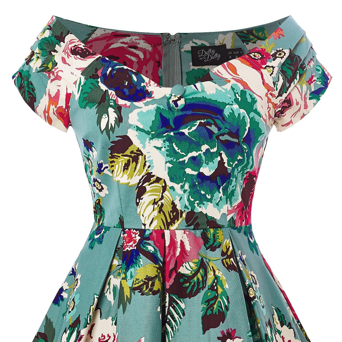 Woman's Off Shoulder Blue Floral Swing Dress