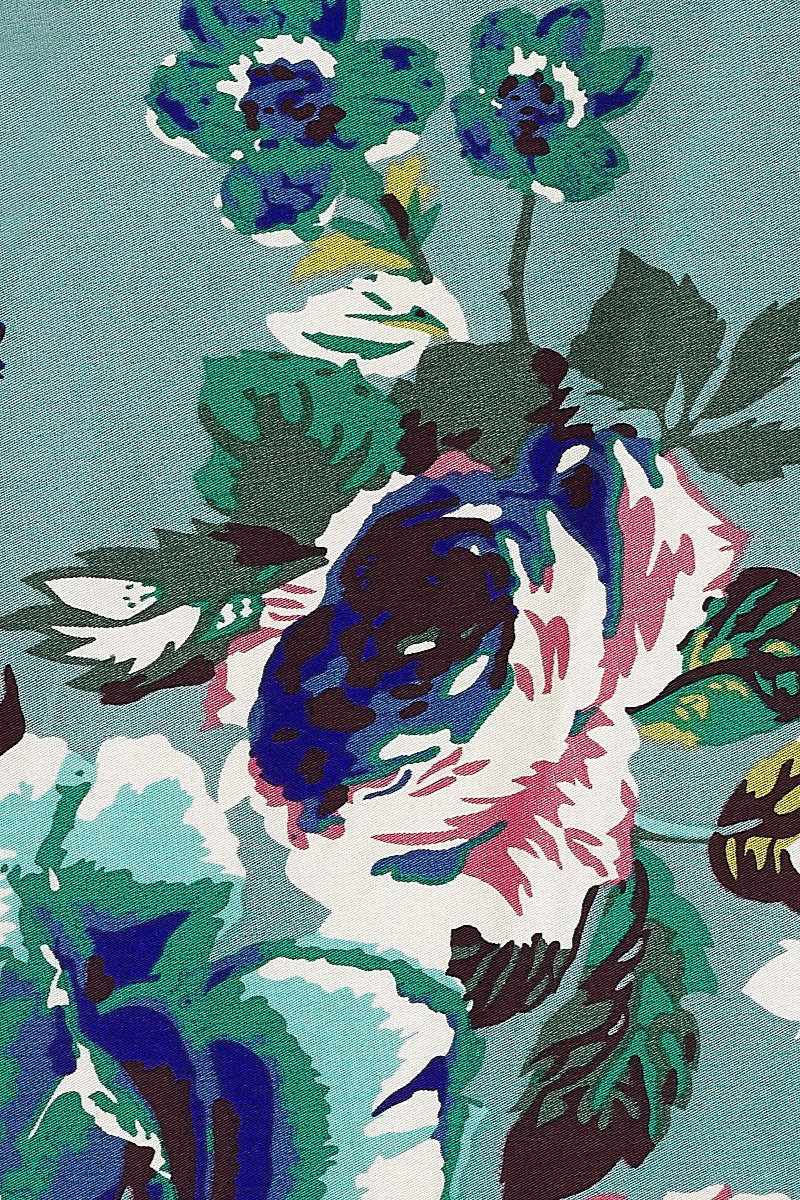 Lily Off Shoulder Swing Dress in Blue Floral