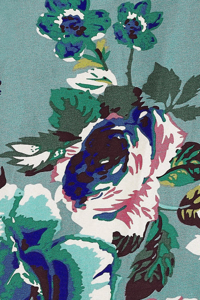 Lily Off Shoulder Swing Dress in Blue Floral