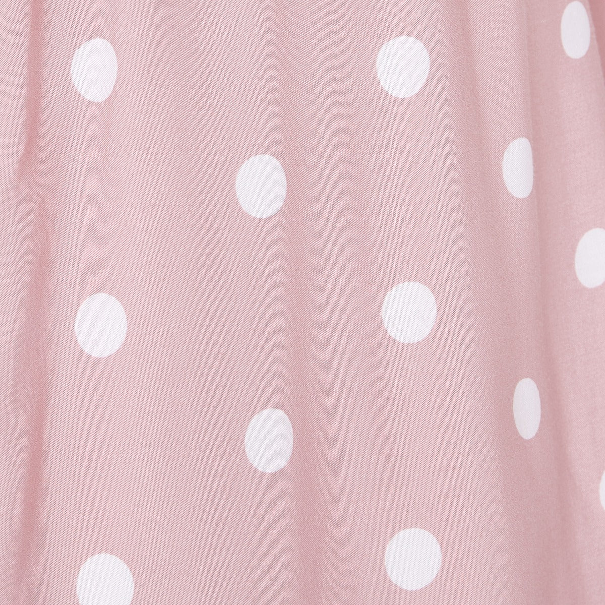 Janice Summer Dress in Baby Pink/White Polka Dot