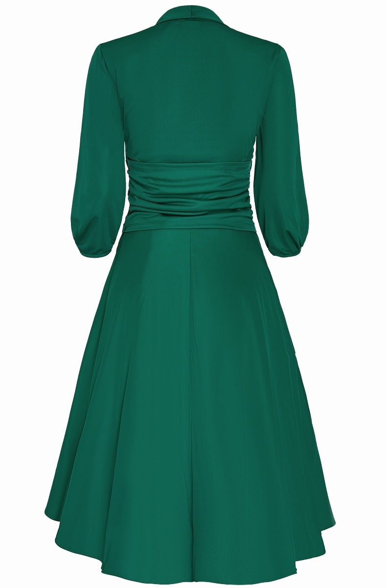 Sandra Vintage  Stretchy Green Bow Tie Dress DOTD