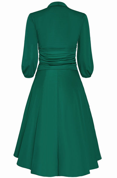 Sandra Vintage  Stretchy Green Bow Tie Dress DOTD