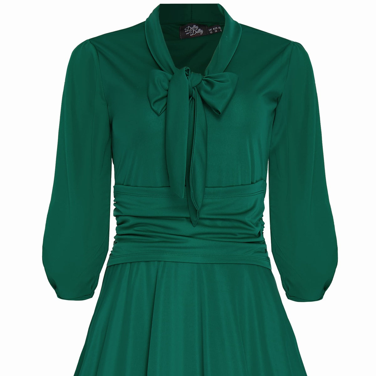 Sandra Vintage  Stretchy Green Bow Tie Dress DOTD