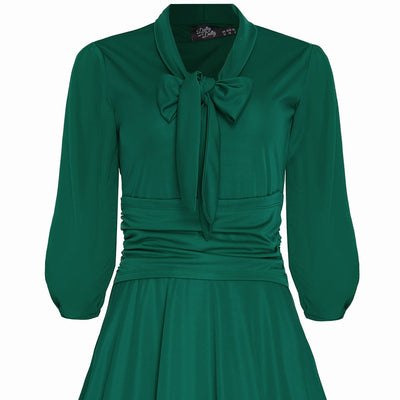 Sandra Vintage  Stretchy Green Bow Tie Dress DOTD