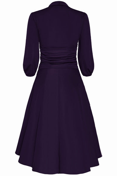 Sandra Vintage  Stretchy Purple Bow Tie Dress
