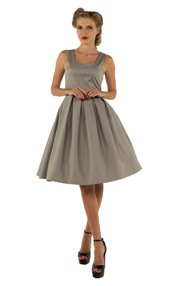 Amanda Scoop Neck Swing Dress in Grey