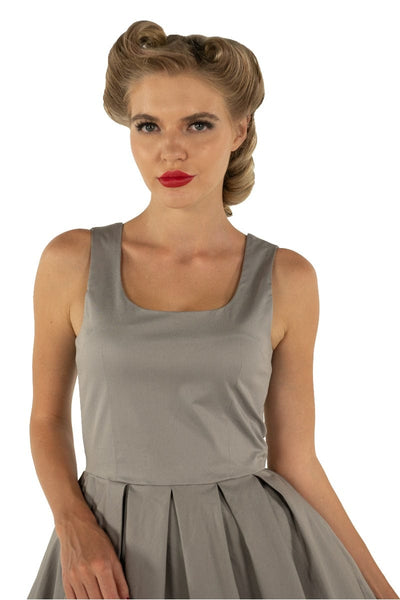 Amanda Scoop Neck Swing Dress in Grey