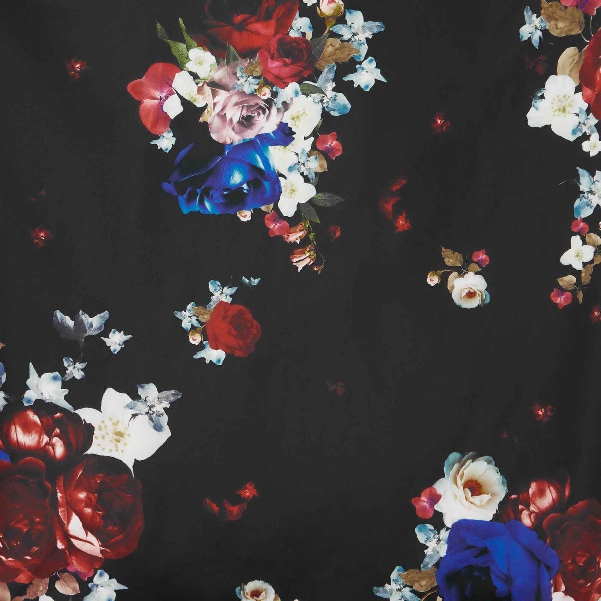 Amanda Inspired Black Swing Dress - A Rose & Floral Print