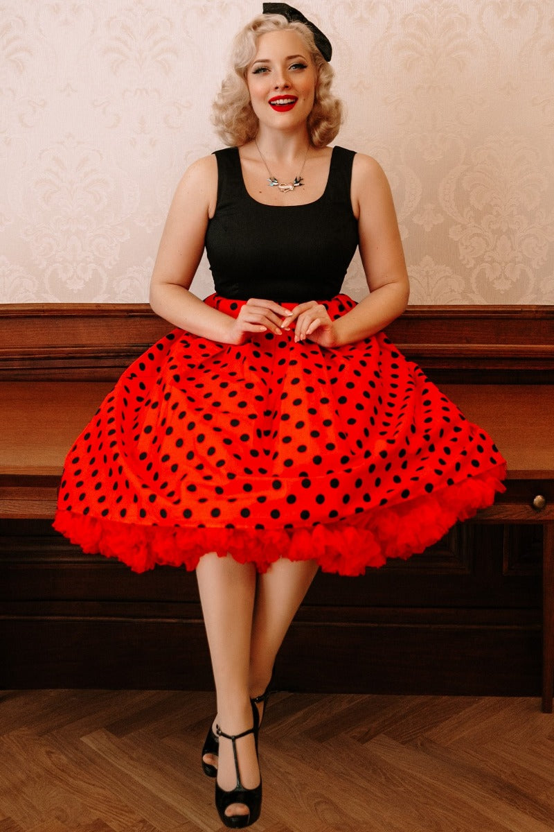 Cute Polka Dot Woman's Flared Dress