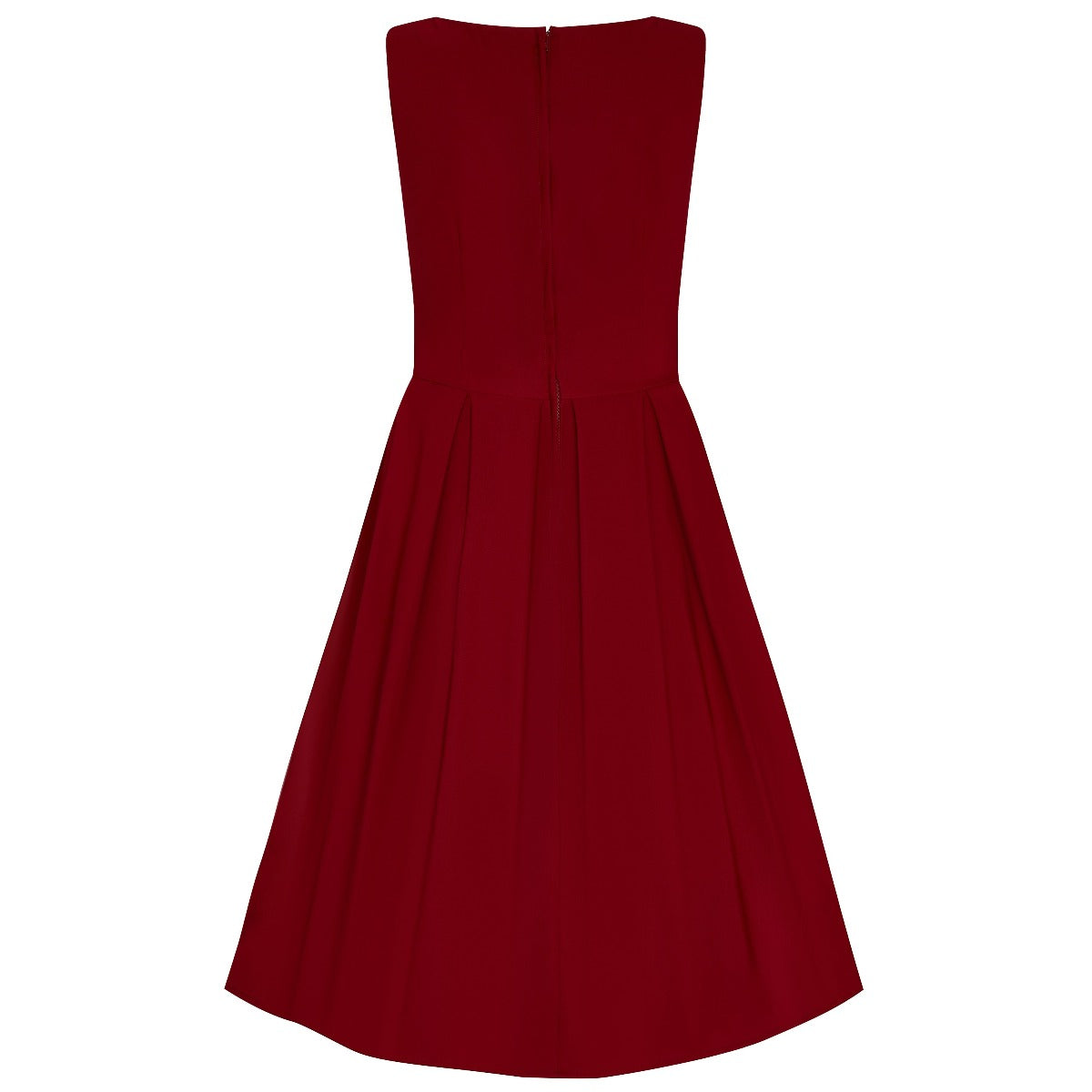 Elaine 50's Inspired Swing Dress in Burgundy