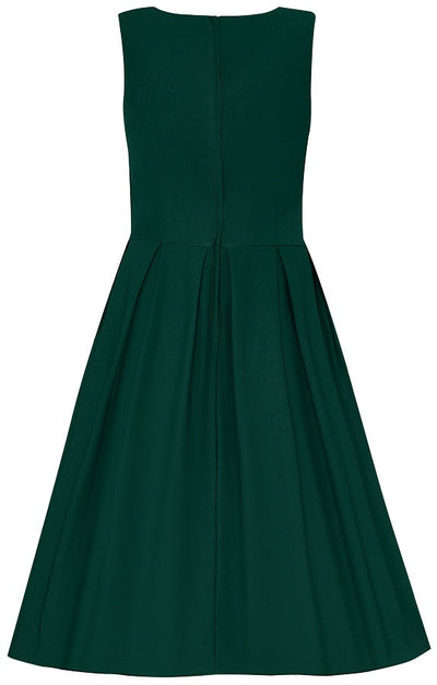 Elaine 50's Inspired Swing Dress in Emerald Green