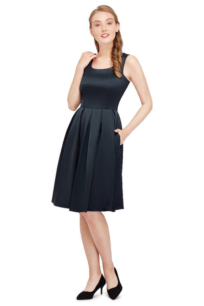 Patricia Subtle-Yet-Sexy Satin Dress in Black