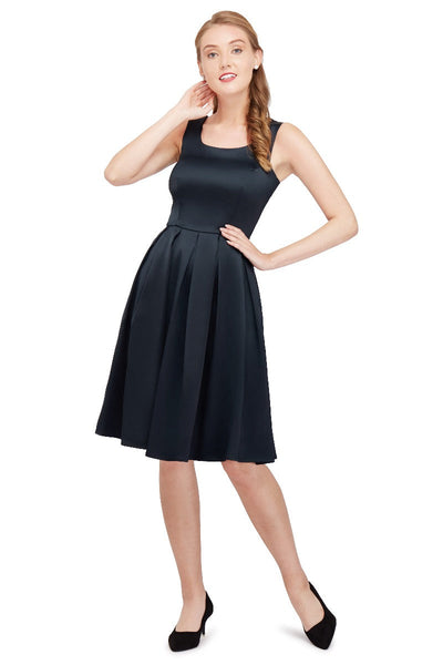 Patricia Subtle-Yet-Sexy Satin Dress in Black