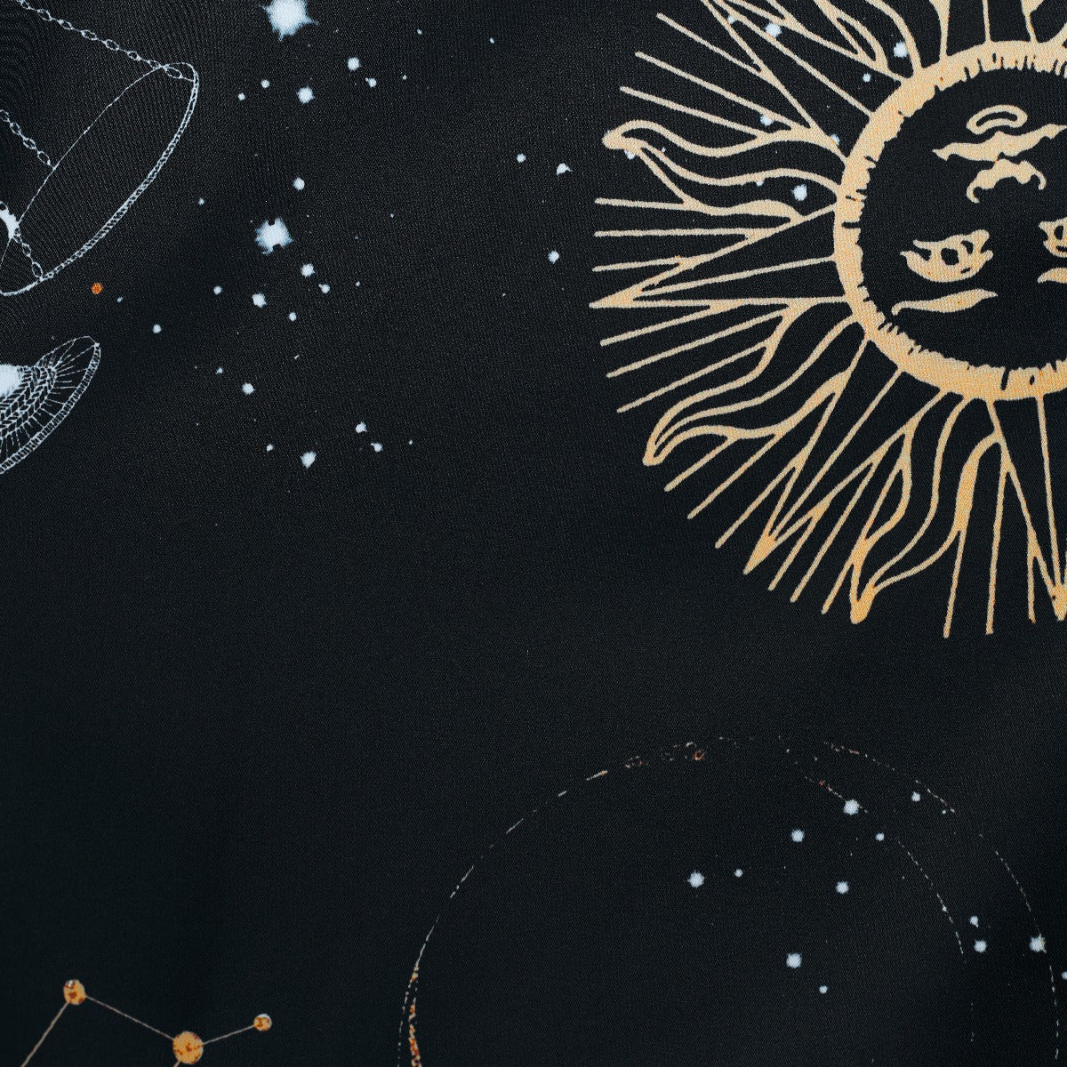 Patricia Classic Flared 1950s Inspired Dress Black Galaxy Print