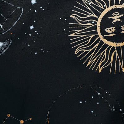 Patricia Classic Flared 1950s Inspired Dress Black Galaxy Print