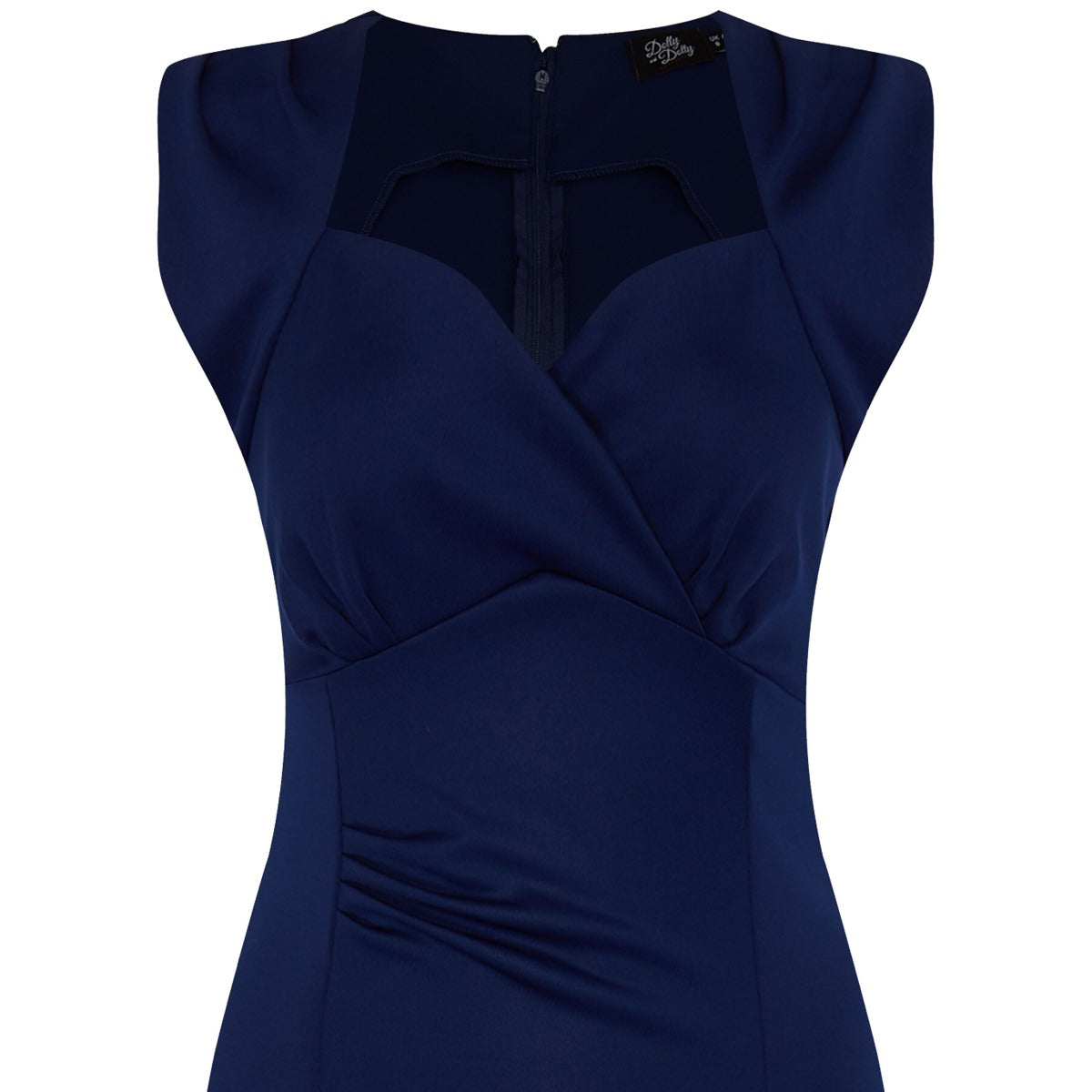 Emma Queen Anne Neckline Wiggle Dress - Blue