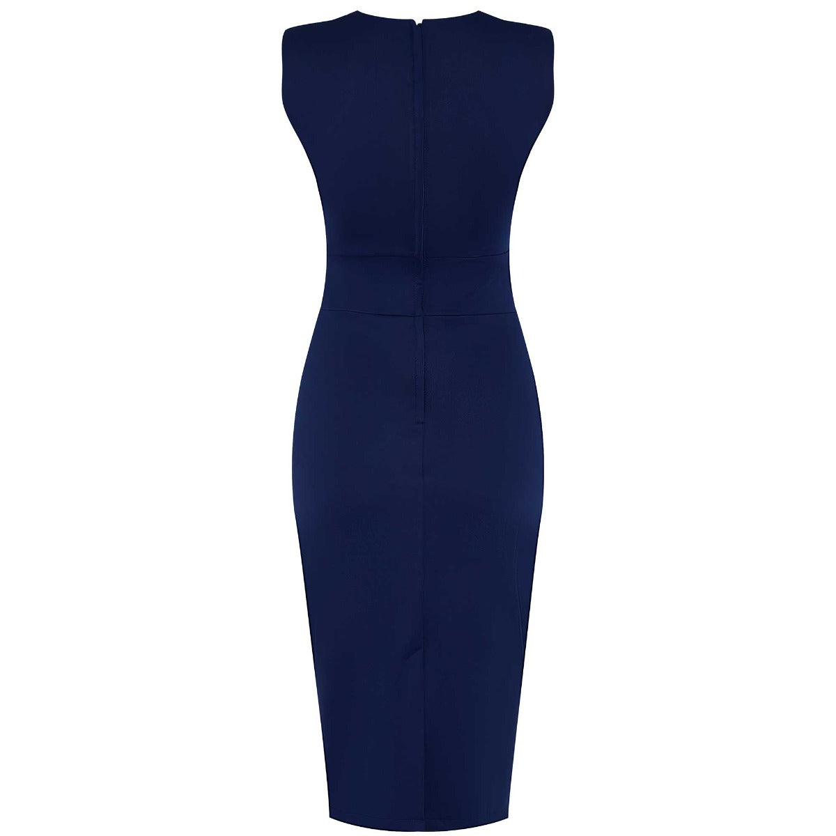 Emma Queen Anne Neckline Wiggle Dress - Blue