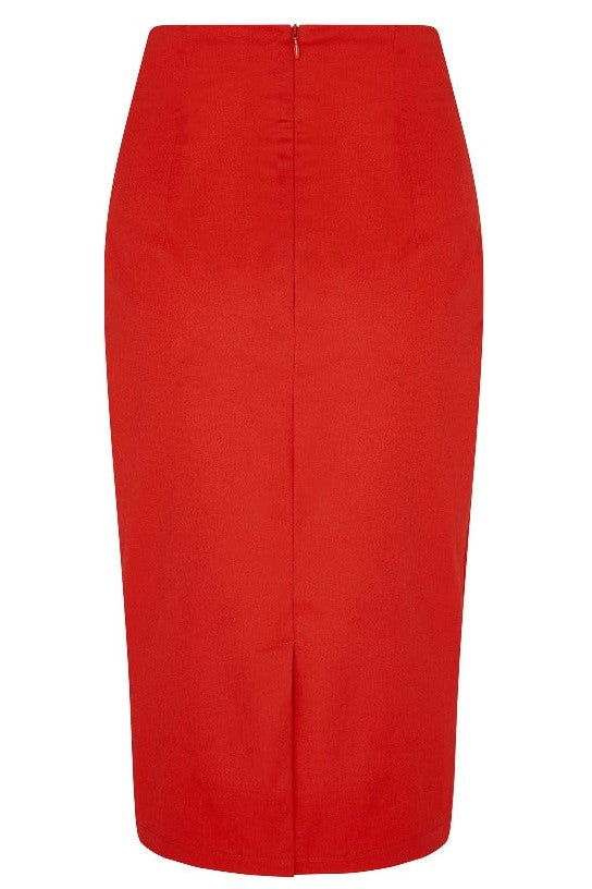 Vintage 50s Style Pencil Skirt in Red