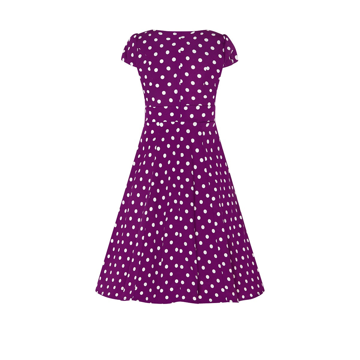 Vintage Inspired Polka Dot Kids Swing Dress in Purple and White with Sleeves
