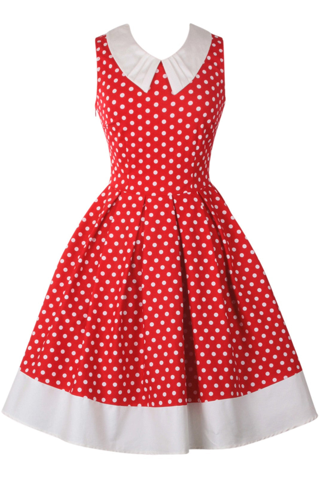Vintage Inspired Swing Dress in Red Polka Dot