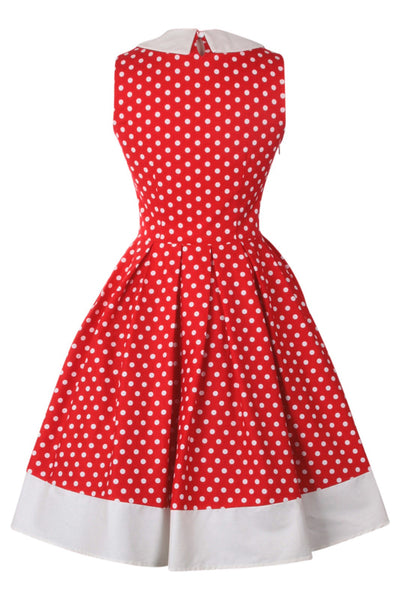 Vintage Inspired Swing Dress in Red Polka Dot