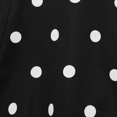 Vintage Inspired Polka Dot Black Swing Dress with Sleeves
