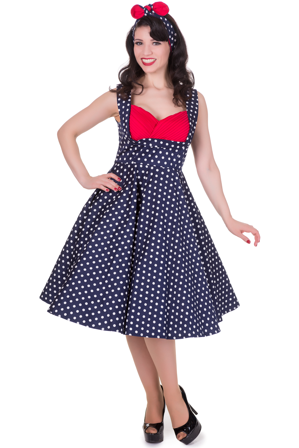 Vintage Style Jive Dress in Navy Blue