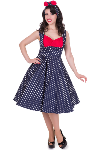 Vintage Style Jive Dress in Navy Blue