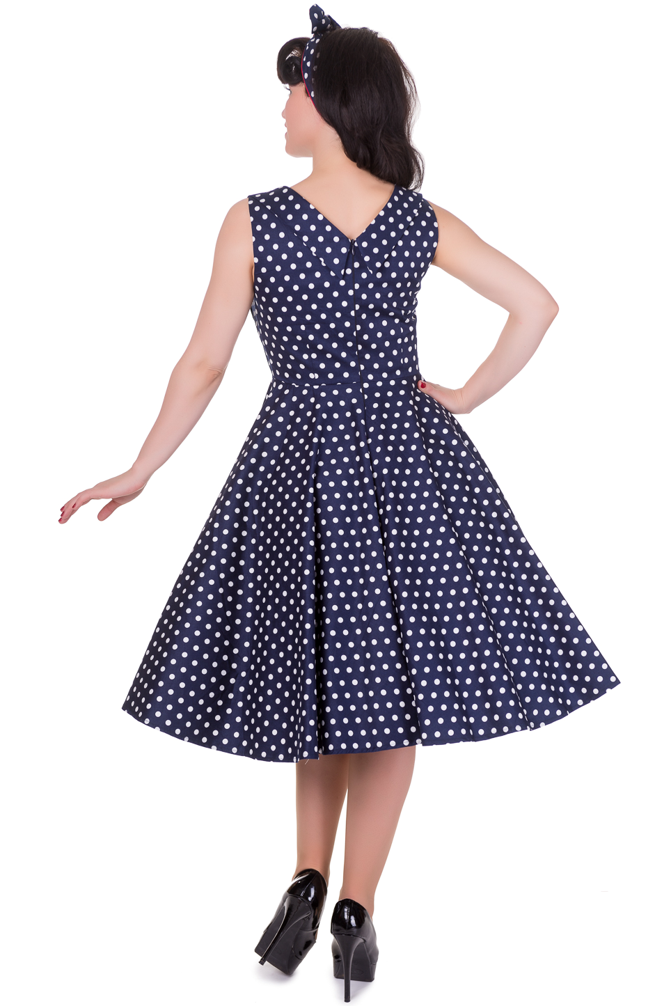 Vintage Style Jive Dress in Navy Blue