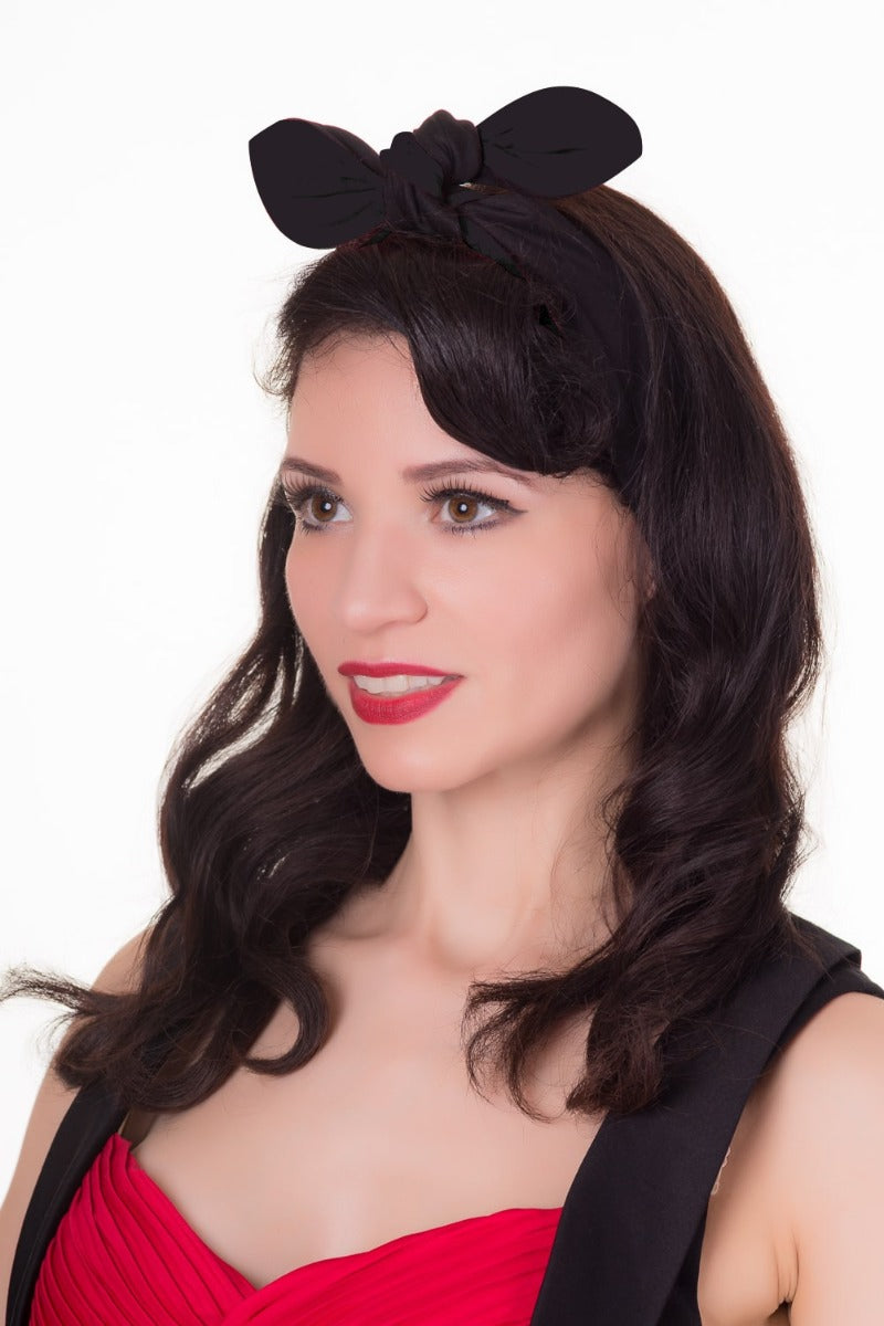 Vintage Inspired Plain Headband in Black