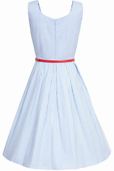 Amanda Blue Striped Swing Dress