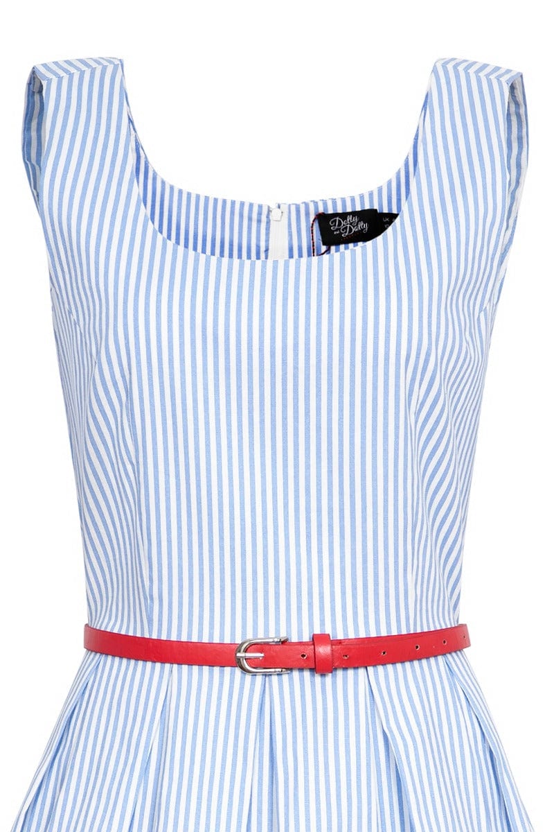 Amanda Blue Striped Swing Dress
