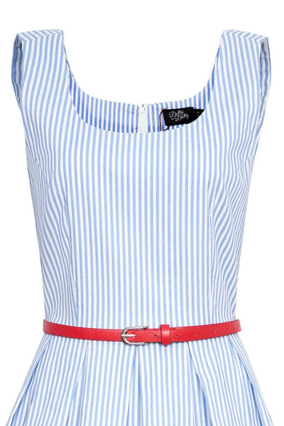 Amanda Blue Striped Swing Dress