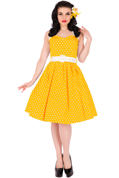Sophie Two Toned Rockabilly 1950s Dress in Yellow