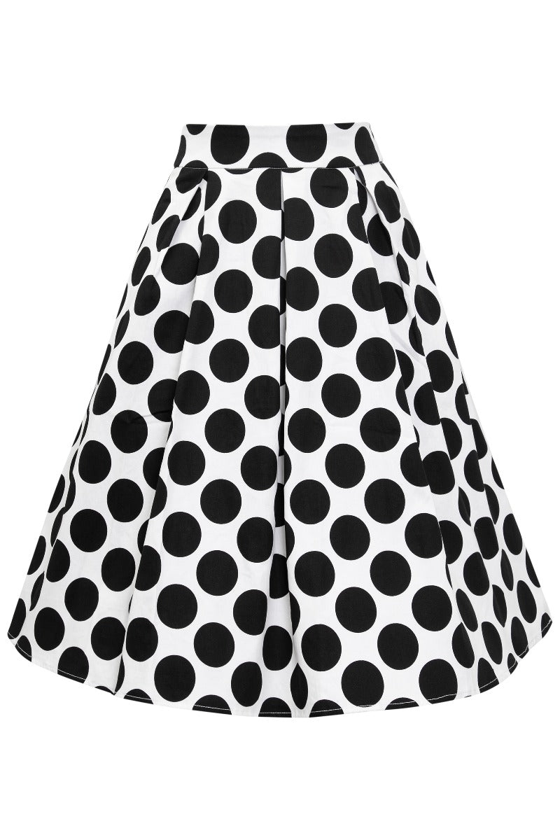 Woman's Monochrome Polka Dot Swing Skirt 