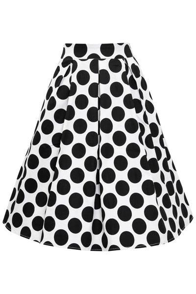 Woman's Monochrome Polka Dot Swing Skirt 