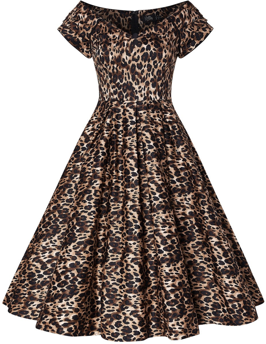 Lily Swing Dress in Leopard Print