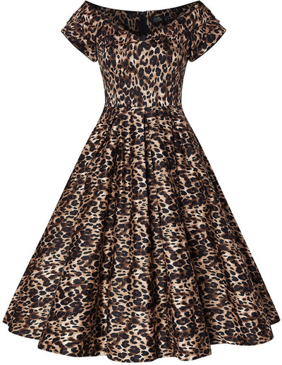 Lily Swing Dress in Leopard Print