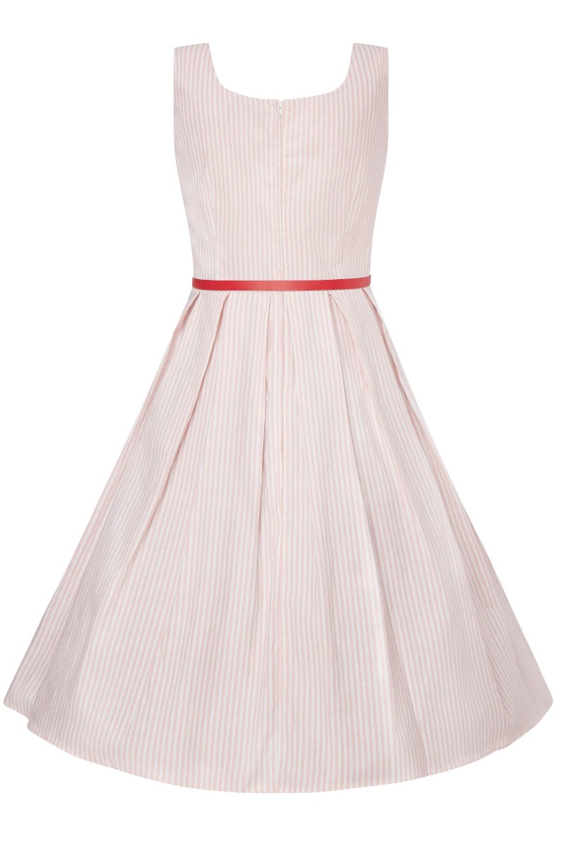 Children Amanda Classic Striped Swing Dress in Pale Pink