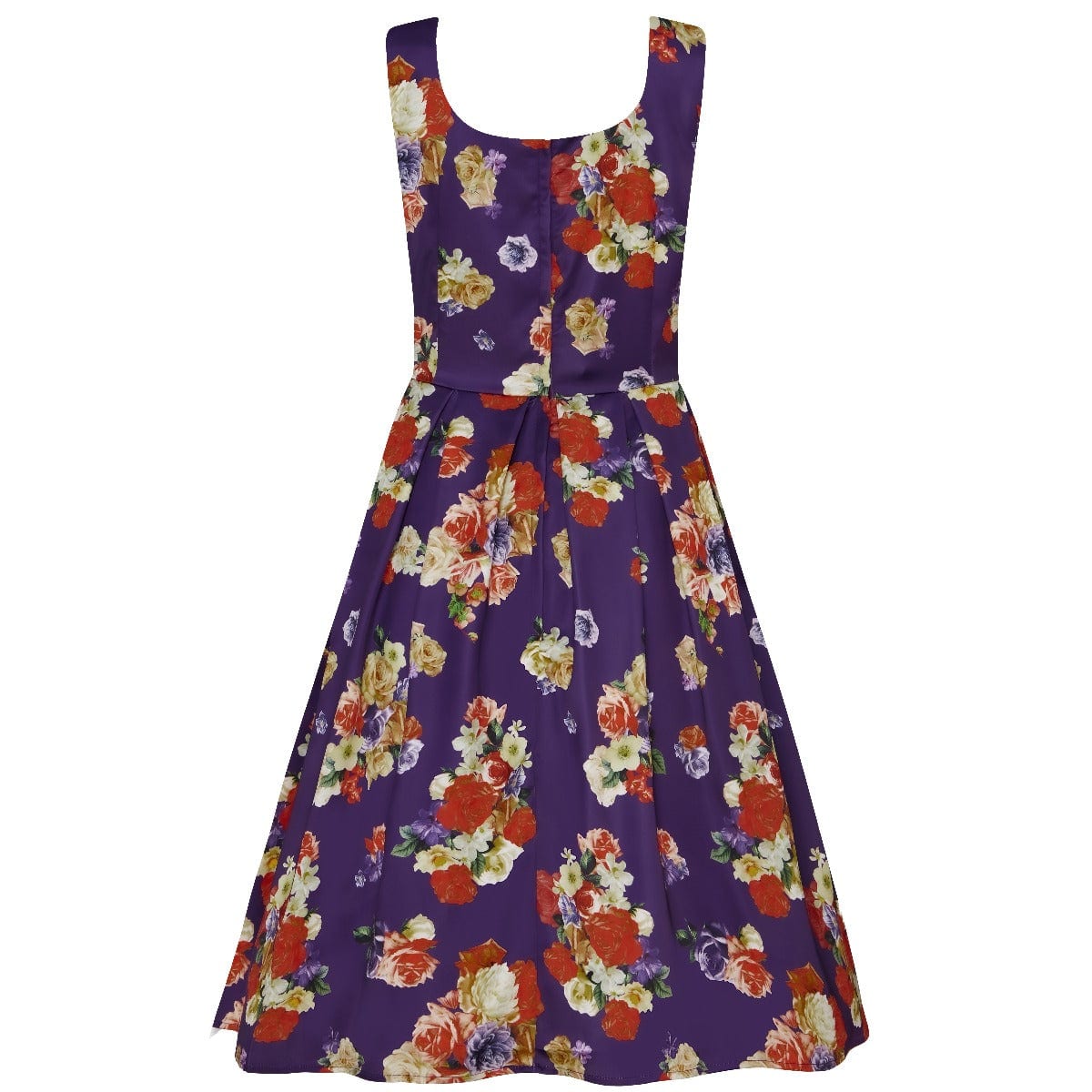 Woman's Purple Floral Swing Dress 