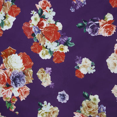 Woman's Purple Floral Swing Dress 