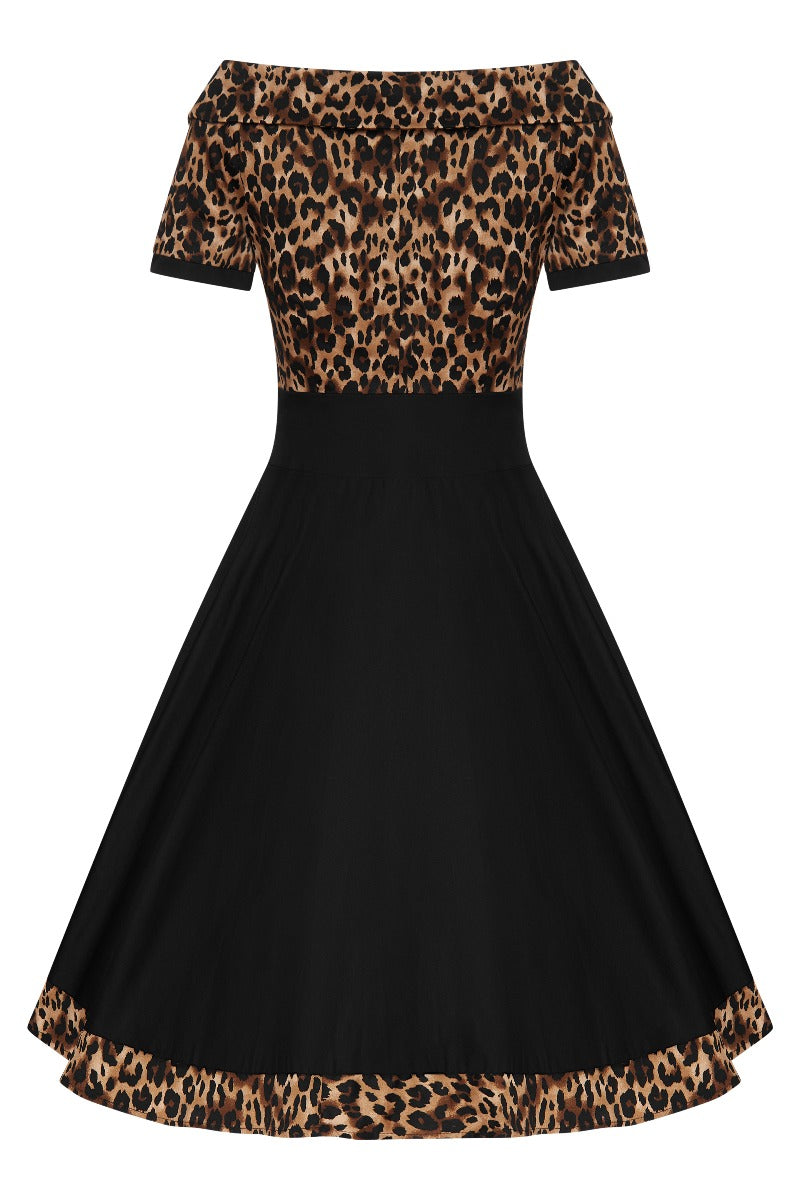 Darlene Swing Dress in Leopard Print