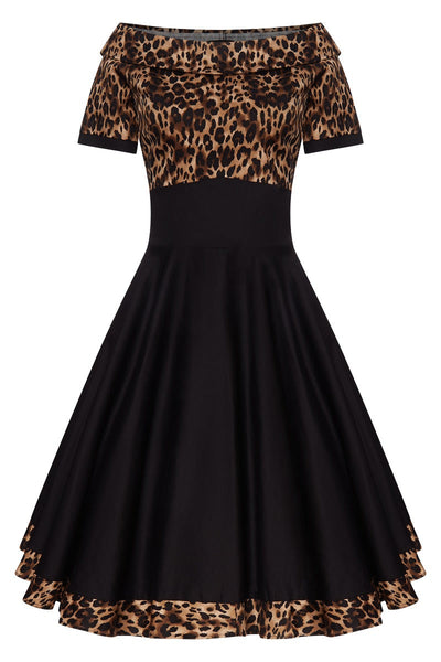 Darlene Swing Dress in Leopard Print