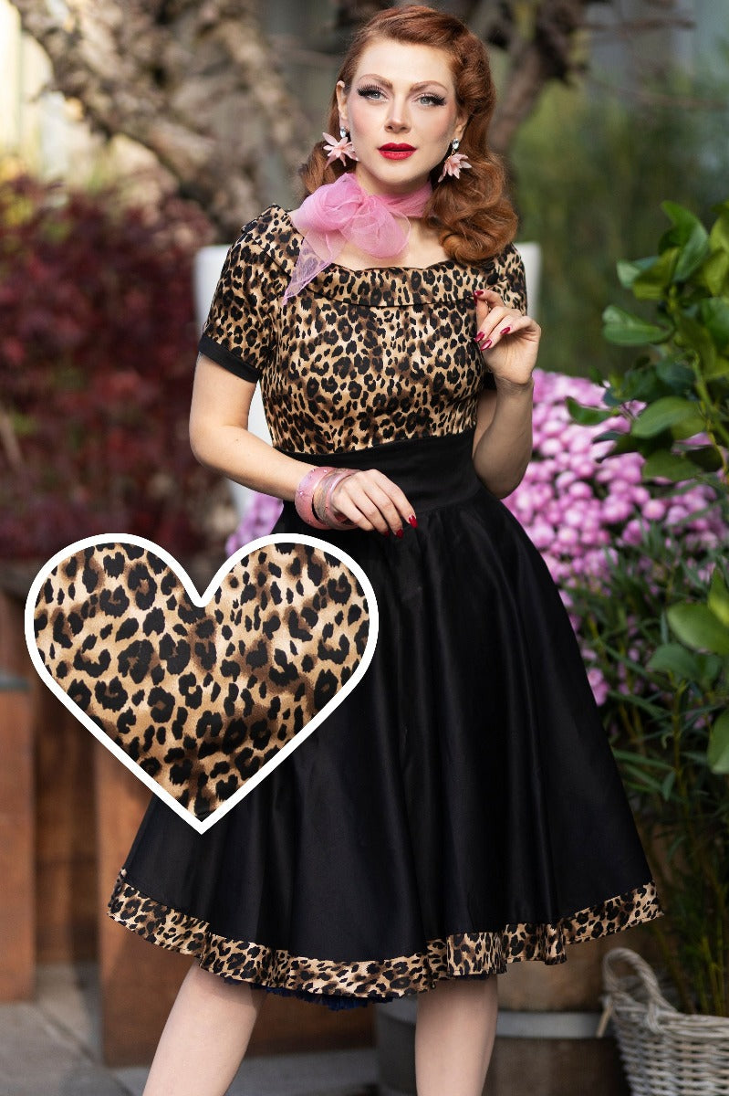 Woman's Swing Dress in Leopard Print